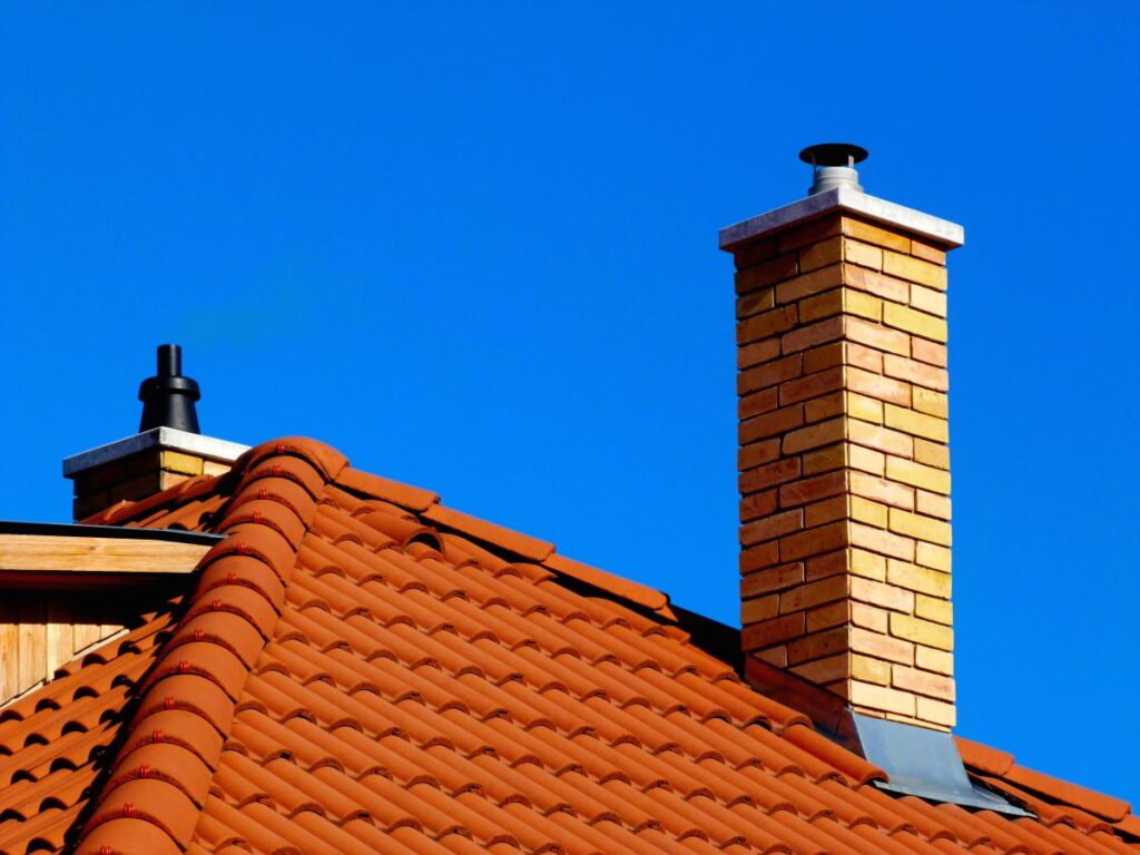chimney flashing orange tiles